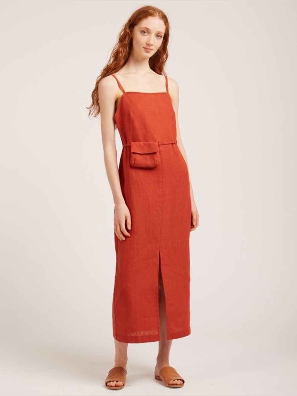 Paloma Wool Museo Midi Dress In Brick - Picture 8 of 8